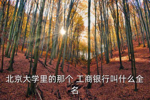 北京大學(xué)里的那個 工商銀行叫什么全名