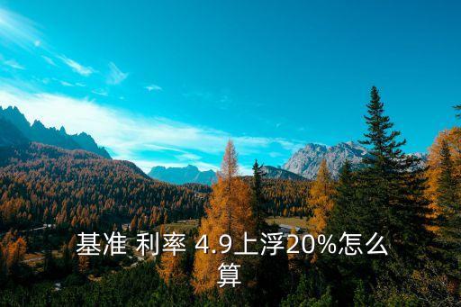  基準(zhǔn) 利率 4.9上浮20%怎么算