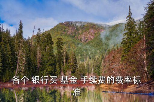 各個(gè) 銀行買(mǎi) 基金 手續(xù)費(fèi)的費(fèi)率標(biāo)準(zhǔn)