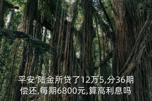平安 陸金所貸了12萬5,分36期償還,每期6800元,算高利息嗎