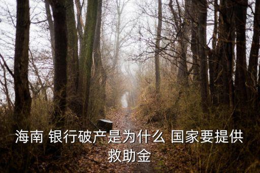 海南 銀行破產(chǎn)是為什么 國家要提供救助金
