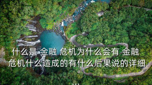 什么是 金融 危機(jī)為什么會有 金融 危機(jī)什么造成的有什么后果說的詳細(xì)...