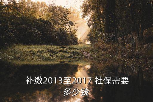  補(bǔ)繳2013至2017 社保需要多少錢