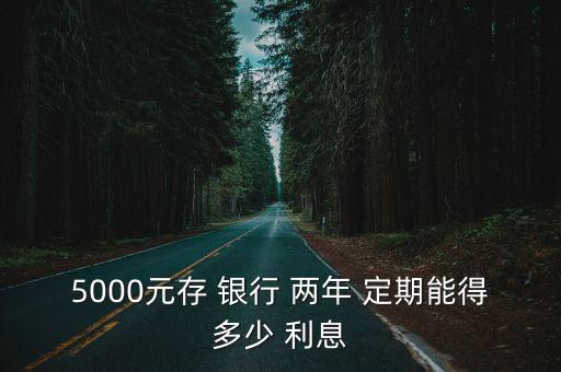 5000元存 銀行 兩年 定期能得多少 利息