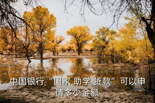 中國銀行“國家 助學(xué) 貸款”可以申請(qǐng)多少金額