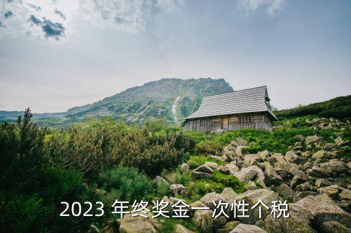 2023 年終獎金一次性個稅