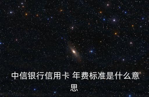  中信銀行信用卡 年費標準是什么意思