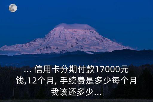 ... 信用卡分期付款17000元錢,12個月, 手續(xù)費(fèi)是多少每個月我該還多少...