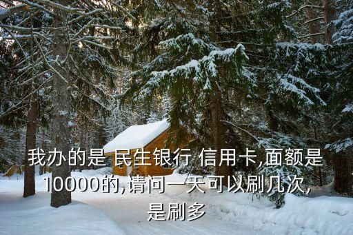 我辦的是 民生銀行 信用卡,面額是10000的,請問一天可以刷幾次,是刷多