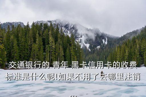 青年黑卡年費是多少,交通銀行青年黑卡年費