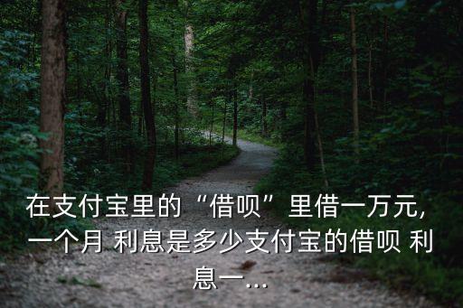 在支付寶里的“借唄”里借一萬(wàn)元, 一個(gè)月 利息是多少支付寶的借唄 利息一...