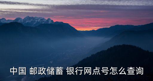 中國(guó) 郵政儲(chǔ)蓄 銀行網(wǎng)點(diǎn)號(hào)怎么查詢