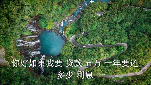 你好如果我要 貸款 五萬 一年要還多少 利息