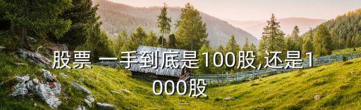  股票 一手到底是100股,還是1000股
