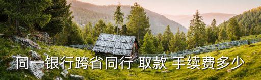 跨行跨區(qū)域取款手續(xù)費多少錢