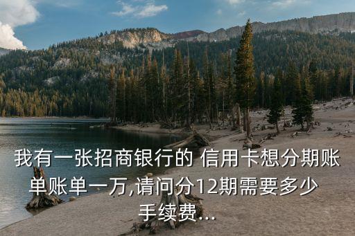 我有一張招商銀行的 信用卡想分期賬單賬單一萬,請(qǐng)問分12期需要多少 手續(xù)費(fèi)...