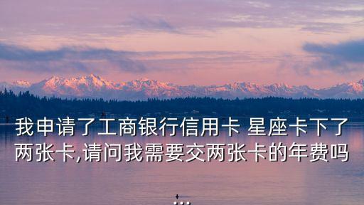 我申請了工商銀行信用卡 星座卡下了兩張卡,請問我需要交兩張卡的年費嗎...