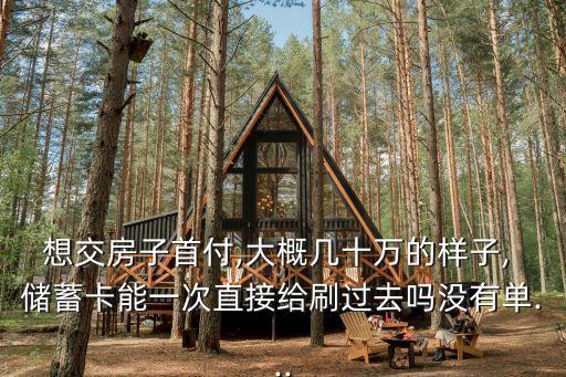 想交房子首付,大概幾十萬的樣子, 儲蓄卡能一次直接給刷過去嗎沒有單...