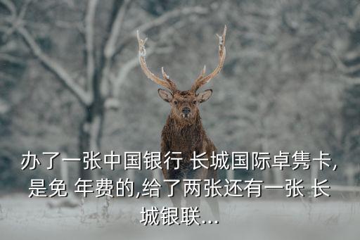 辦了一張中國銀行 長城國際卓雋卡,是免 年費的,給了兩張還有一張 長城銀聯(lián)...