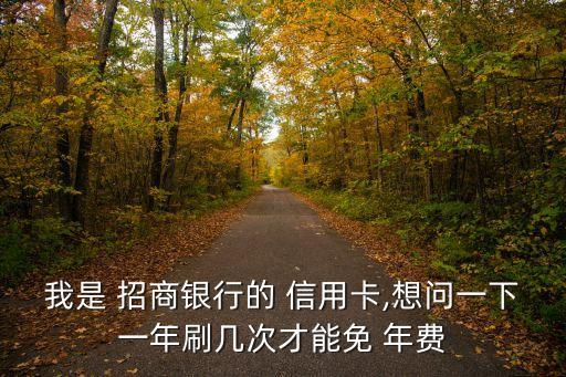 我是 招商銀行的 信用卡,想問一下一年刷幾次才能免 年費