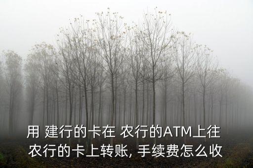 用 建行的卡在 農(nóng)行的ATM上往 農(nóng)行的卡上轉(zhuǎn)賬, 手續(xù)費怎么收
