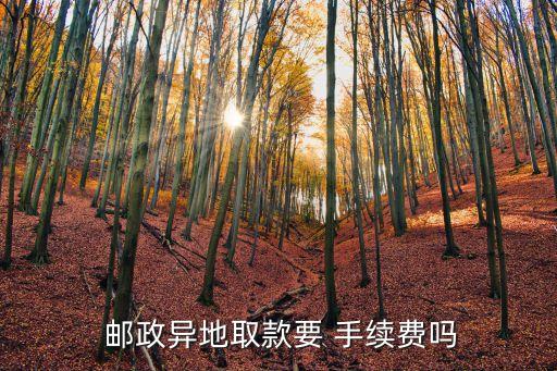  郵政異地取款要 手續(xù)費嗎