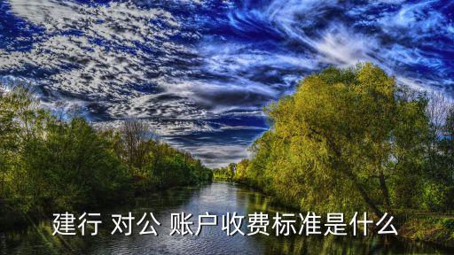 建行 對公 賬戶收費標(biāo)準(zhǔn)是什么