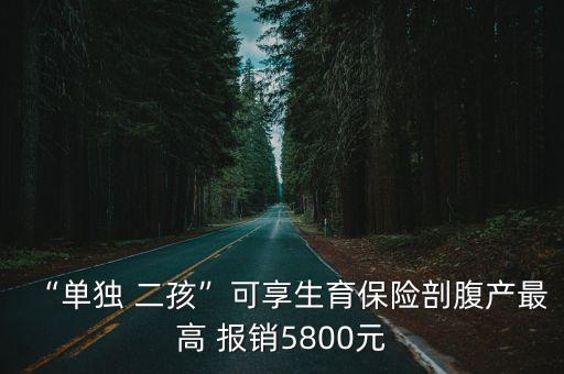 “單獨 二孩”可享生育保險剖腹產(chǎn)最高 報銷5800元