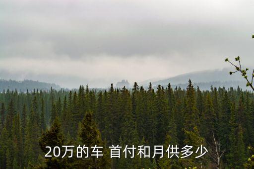 20萬的車 首付和月供多少