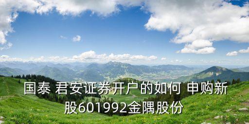  國泰 君安證券開戶的如何 申購新股601992金隅股份