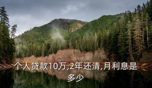 個(gè)人貸款10萬(wàn),2年還清,月利息是多少
