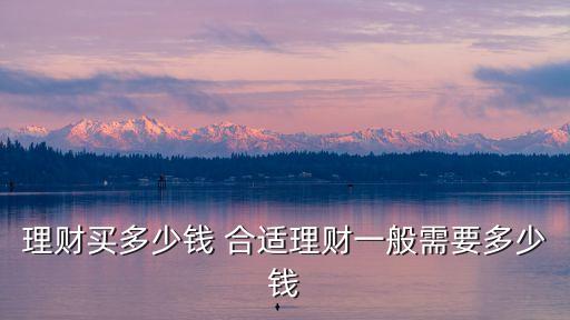 理財(cái)買多少錢 合適理財(cái)一般需要多少錢