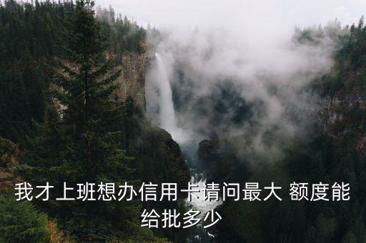 我才上班想辦信用卡請問最大 額度能給批多少