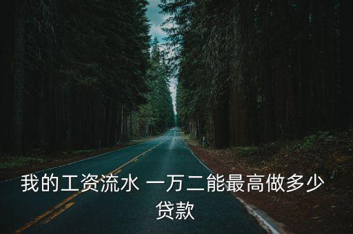 我的工資流水 一萬二能最高做多少 貸款