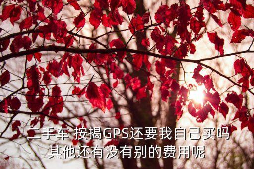  二手車 按揭GPS還要我自己買嗎其他還有沒有別的費(fèi)用呢