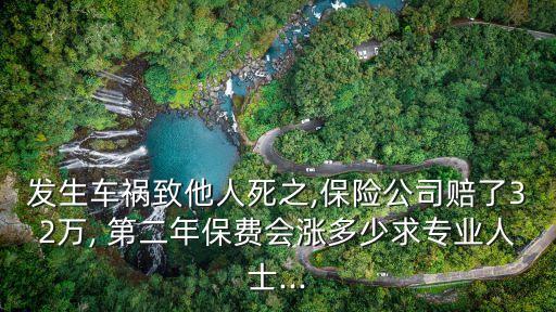 發(fā)生車(chē)禍致他人死之,保險(xiǎn)公司賠了32萬(wàn), 第二年保費(fèi)會(huì)漲多少求專(zhuān)業(yè)人士...