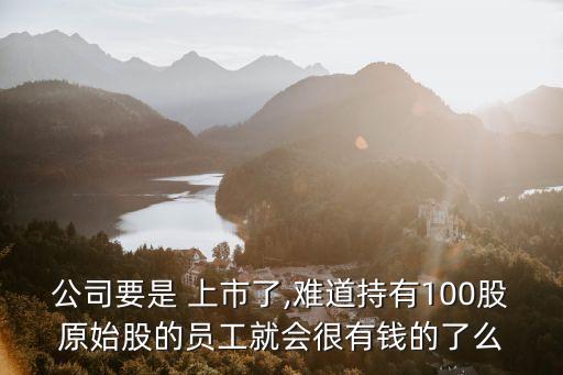 公司要是 上市了,難道持有100股原始股的員工就會很有錢的了么