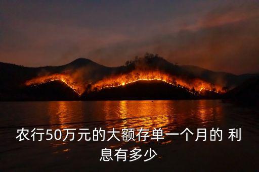 農(nóng)行50萬元的大額存單一個(gè)月的 利息有多少