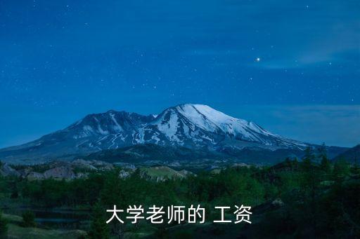 大學(xué)老師的 工資
