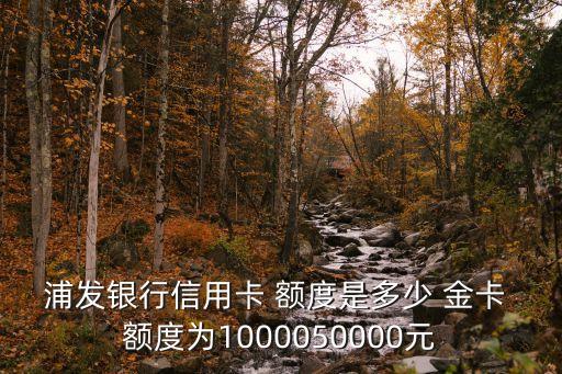 浦發(fā)銀行信用卡 額度是多少 金卡 額度為1000050000元