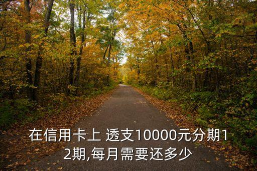 在信用卡上 透支10000元分期12期,每月需要還多少