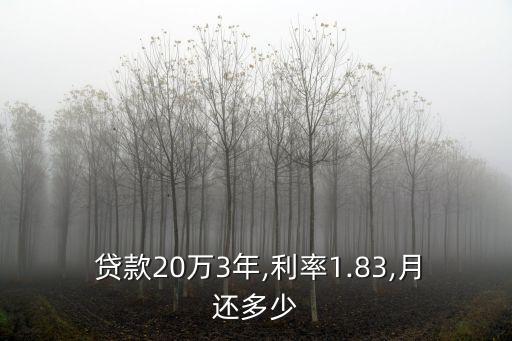 貸款20萬分三年還每月還多少