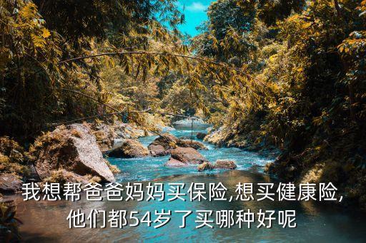 我想幫爸爸媽媽買(mǎi)保險(xiǎn),想買(mǎi)健康險(xiǎn),他們都54歲了買(mǎi)哪種好呢