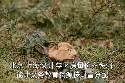 北京 上海深圳 學(xué)區(qū)房量?jī)r(jià)齊跌:不能讓義務(wù)教育資源按財(cái)富分配