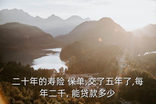 二十年的壽險(xiǎn) 保單,交了五年了,每年二千, 能貸款多少