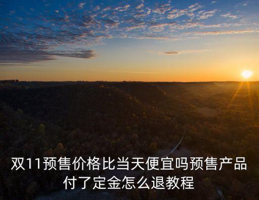 雙11預(yù)售價格比當(dāng)天便宜嗎預(yù)售產(chǎn)品付了定金怎么退教程