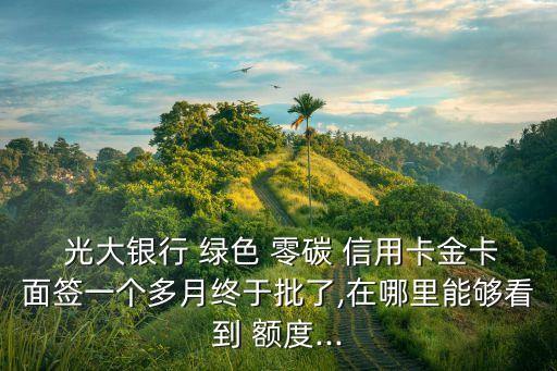 光大綠色零碳信用卡額度多少
