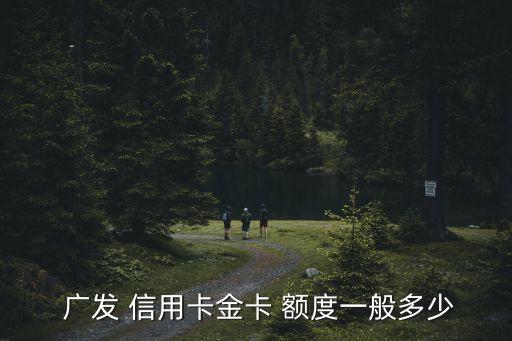  廣發(fā) 信用卡金卡 額度一般多少