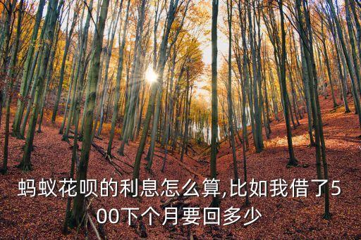 螞蟻花唄的利息怎么算,比如我借了500下個(gè)月要回多少