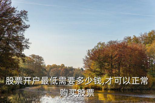股票開戶最低需要多少錢,才可以正常購買股票